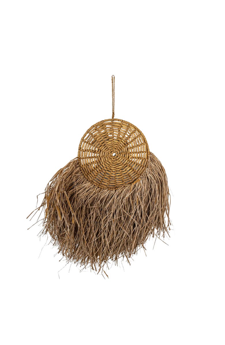 Foreside Home and Garden Round Hanging Accent Brown Seagrass Rope & Jute, Main, color, Brown