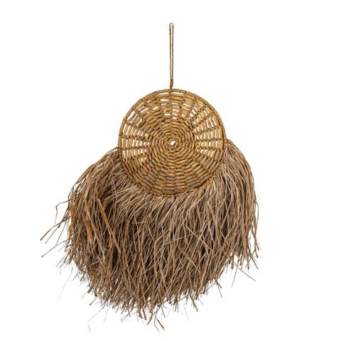 Round Hanging Accent Brown Seagrass Rope & Jute