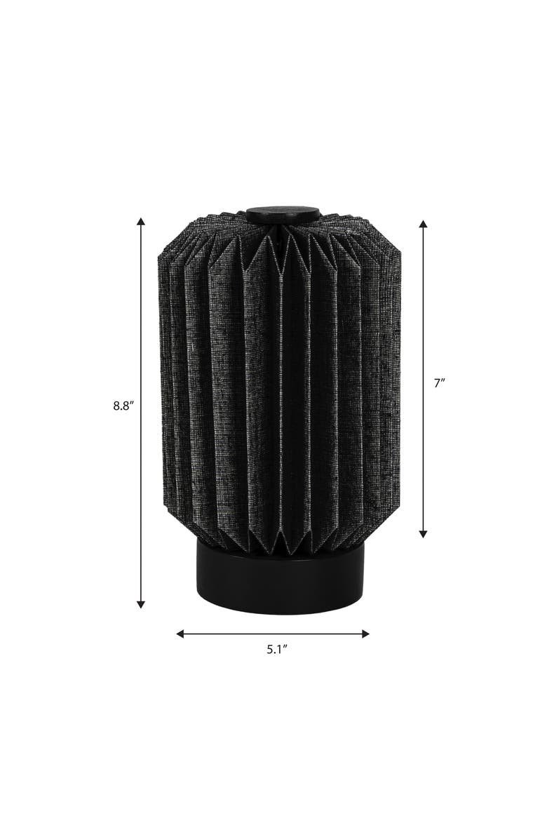Banks Modern Minimalist Paper Pleated Column Accent LED Table Lamp, Alternate, color, Black