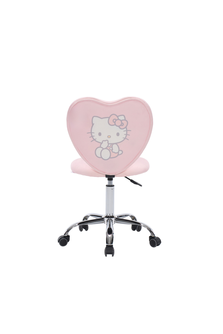 Hello Kitty Sweet Heart Swivel Vanity Chair, Main, color, Pink with Hello Kitty design