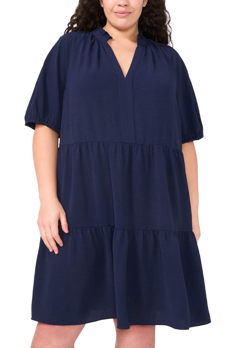 Tiered Ruffle Neck Dress, Alternate, color, CLASSIC NAVY