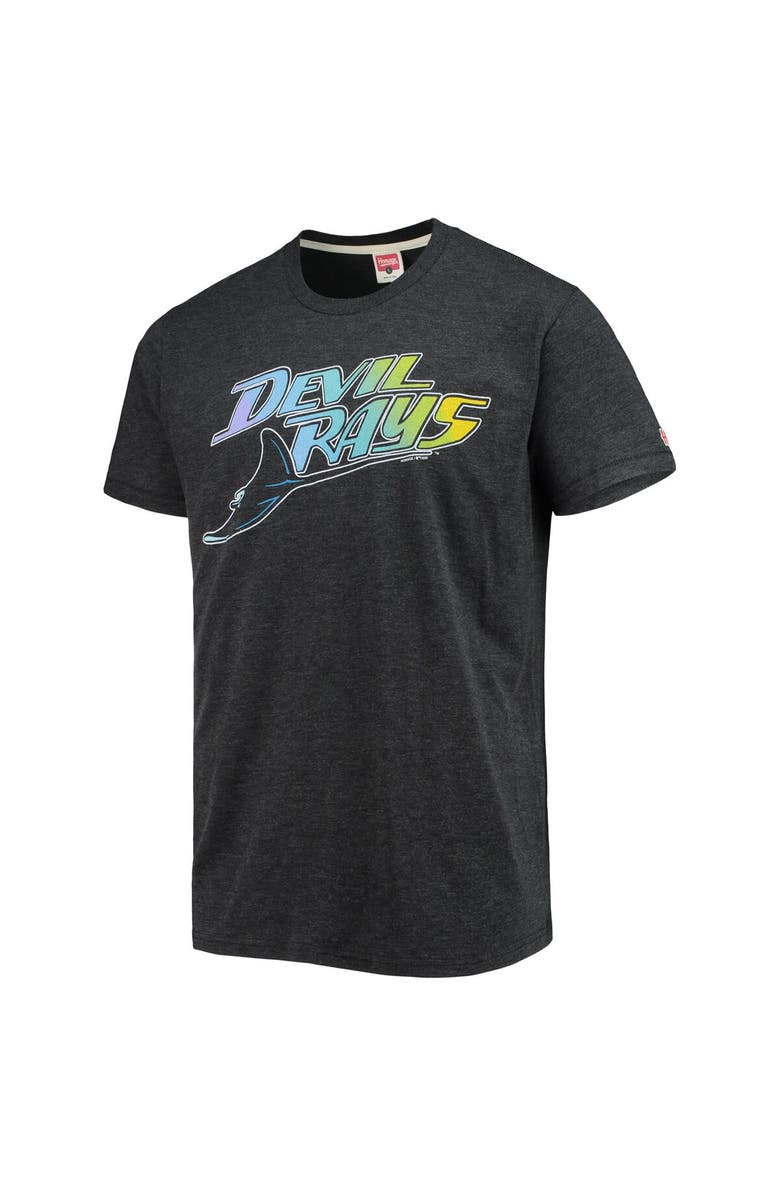 Homage Men's Homage Heathered Charcoal Tampa Bay Rays Hand-Drawn Logo Tri-Blend T-Shirt, Alternate, color, 