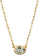 Eloise Jewelry Ellipse Necklace Light Green Prasiolite. Handmade in Italy