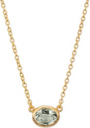 Eloise Jewelry Ellipse Necklace Light Green Prasiolite. Handmade in Italy
