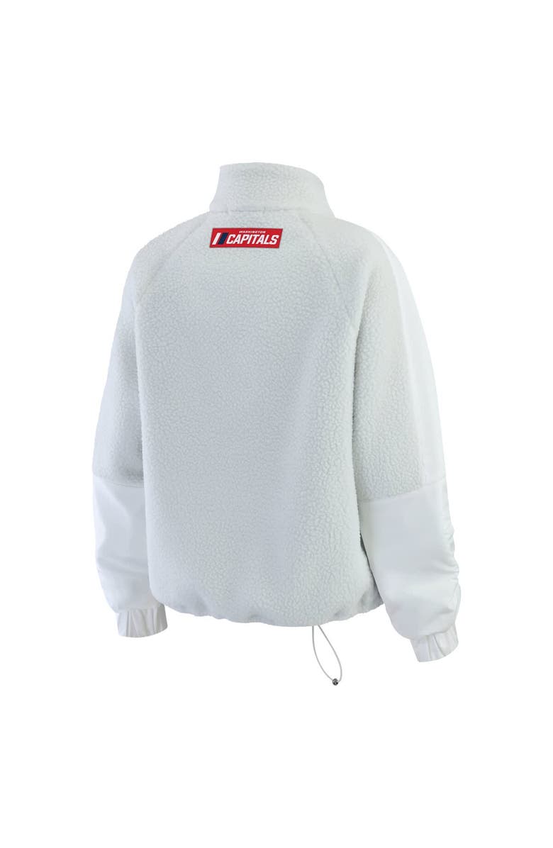 WEAR by Erin Andrews Women's WEAR by Erin Andrews Gray Washington Capitals Polar Fleece Quarter-Zip Jacket, Alternate, color, Gray