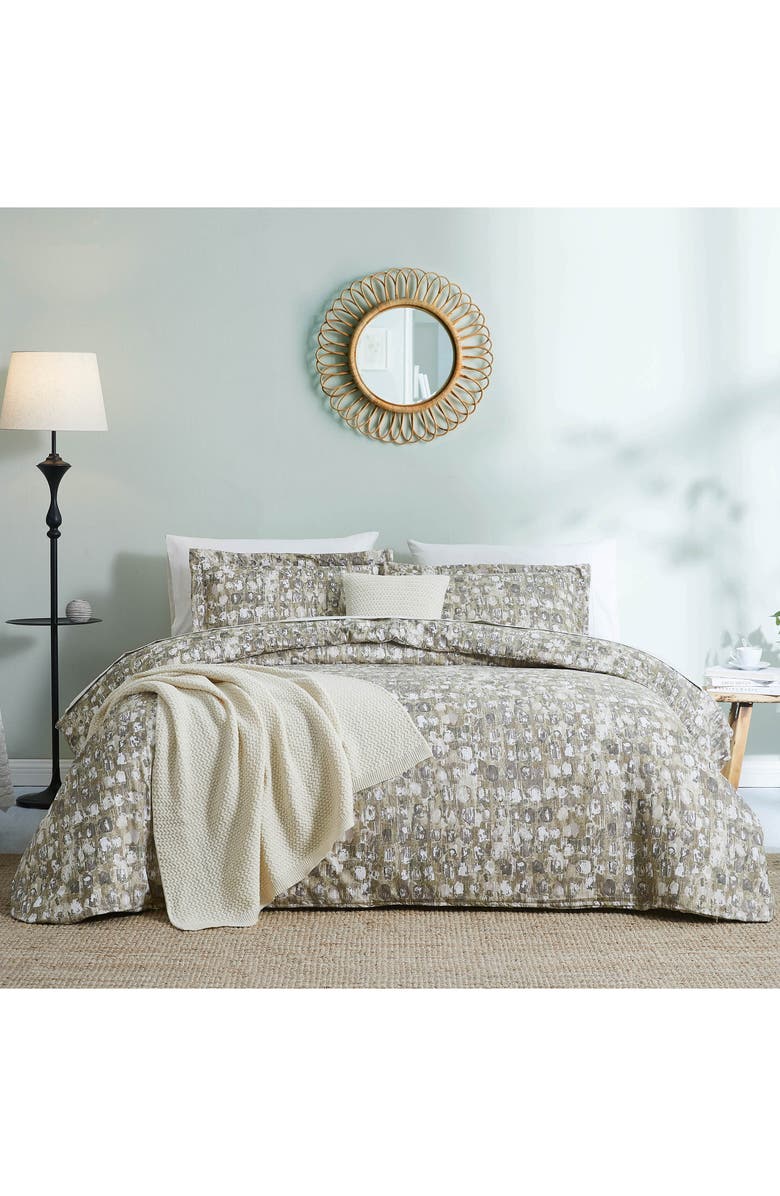 SOUTHSHORE FINE LINENS Rhythm Reversible Duvet & Sham Set, Alternate, color, Taupe