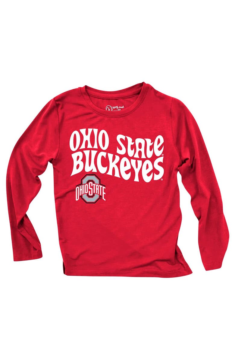 Wes & Willy Infant Wes & Willy  Ohio State Buckeyes Long Sleeve Top and Striped Tri-Blend Leggings Set, Alternate, color, 