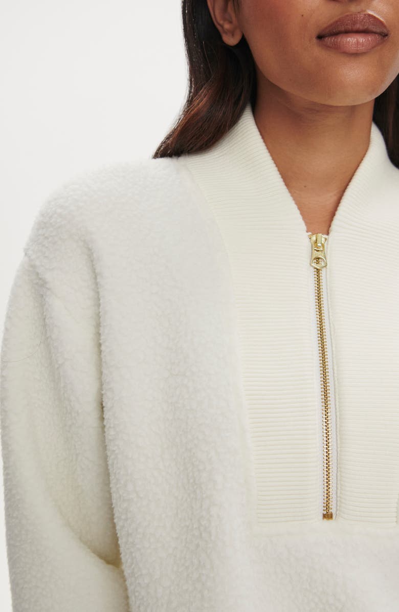 Varley Mumford Half Zip Fleece Pullover, Alternate, color, Egret