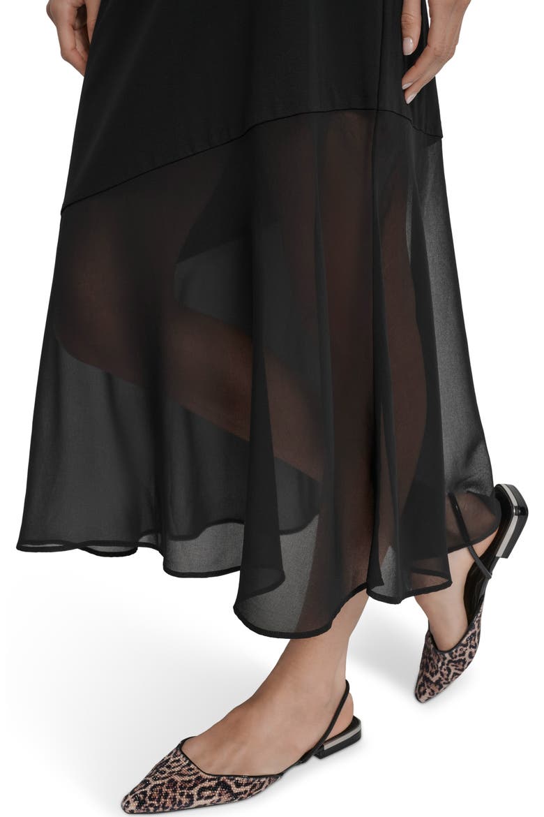Mixed Media Maxi Dress, Alternate, color, BLACK