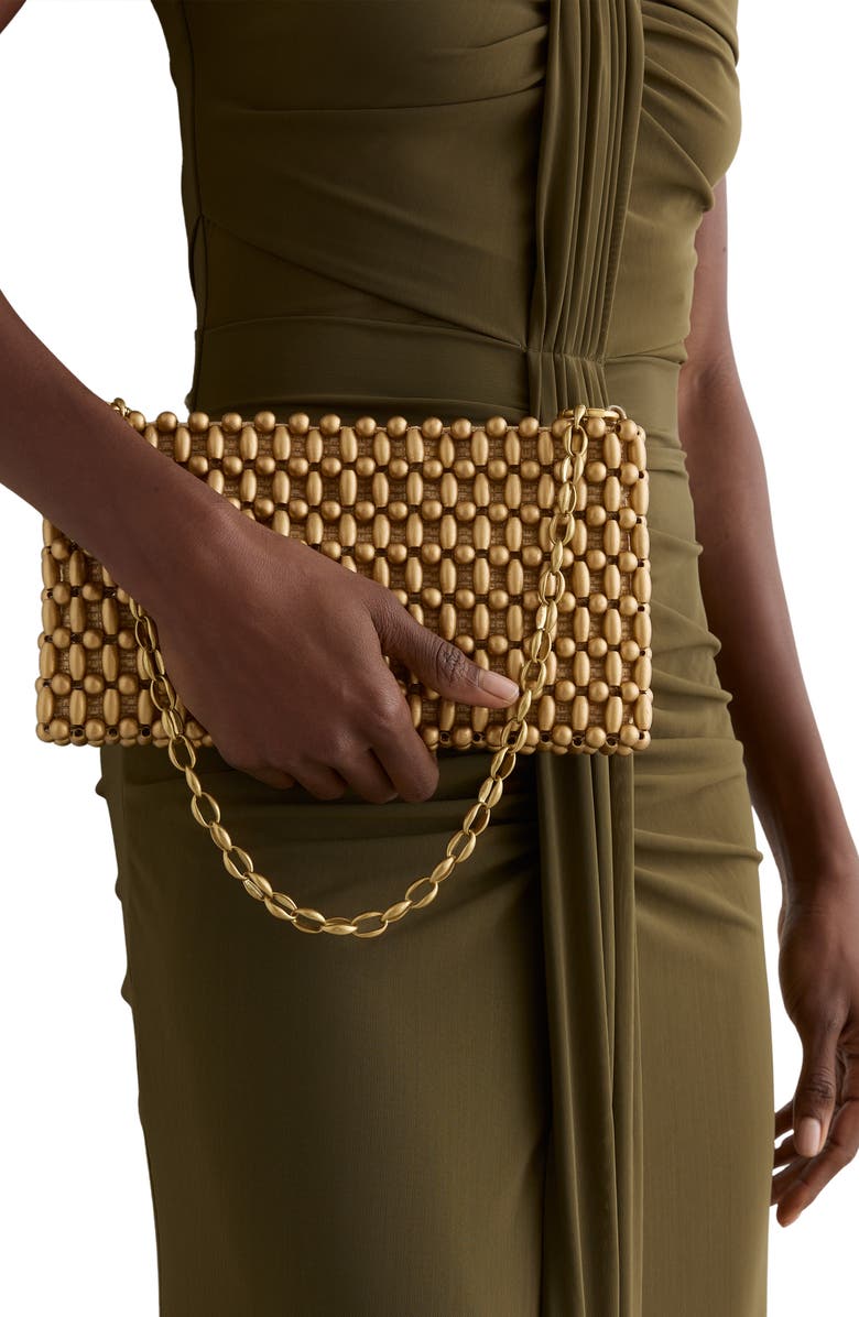 Reiss Beatrix Beaded Clutch, Alternate, color,