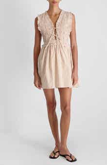 Rhodes Pop Gingham Ruffle Shirred Bodice Cotton Sundress