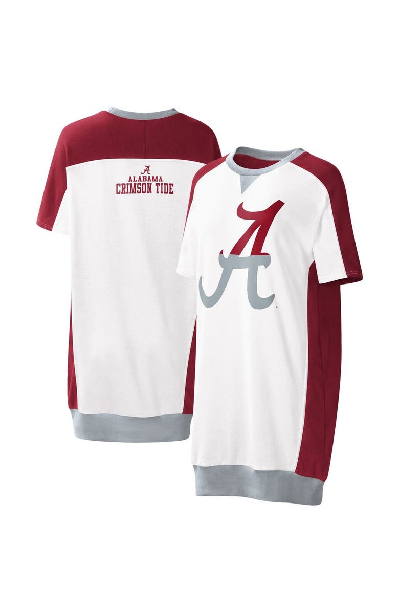 G-III 4HER BY CARL BANKS Women's G-III 4Her by Carl Banks White Alabama Crimson Tide Home Run T-Shirt Dress, Main, color, 