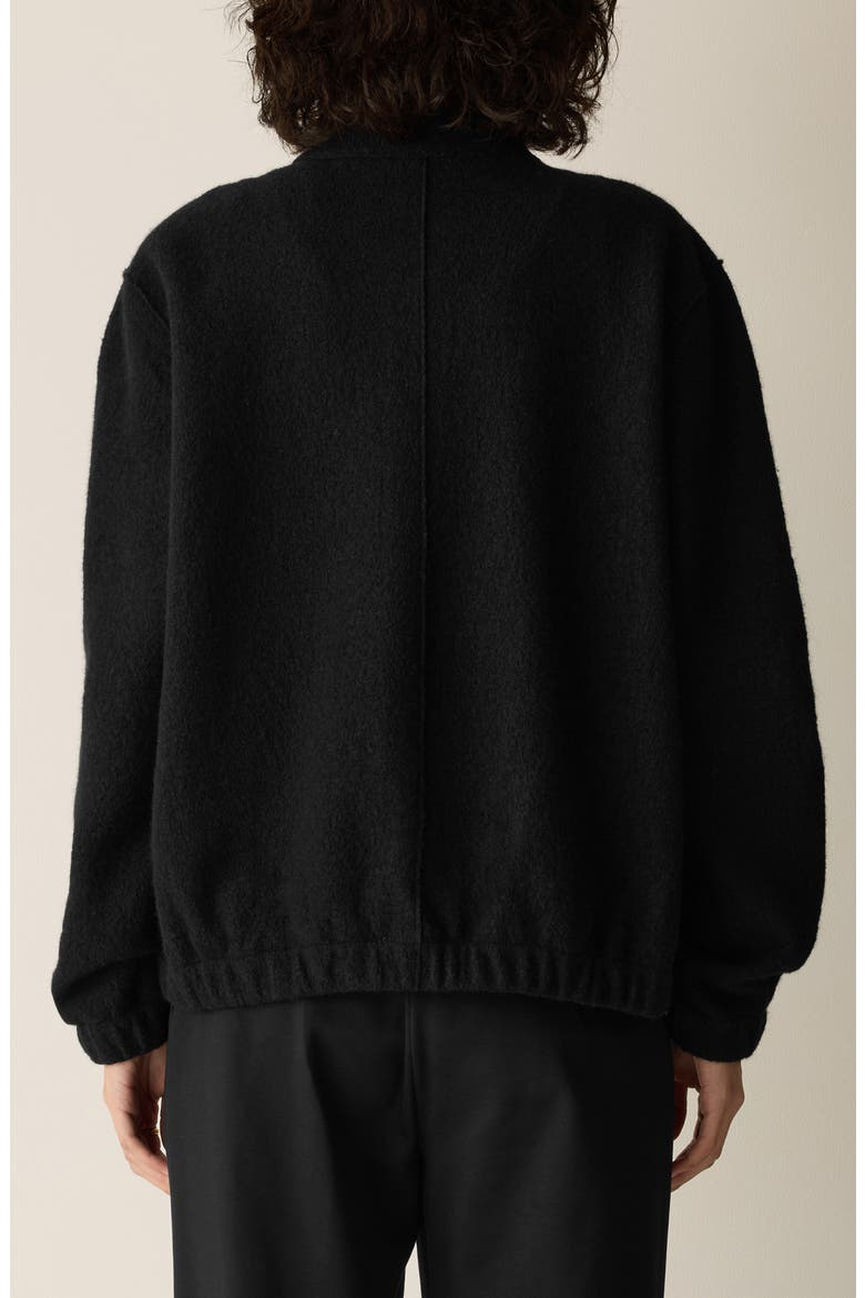 Stand Collar Wool Jacket, Alternate, color, BLACK