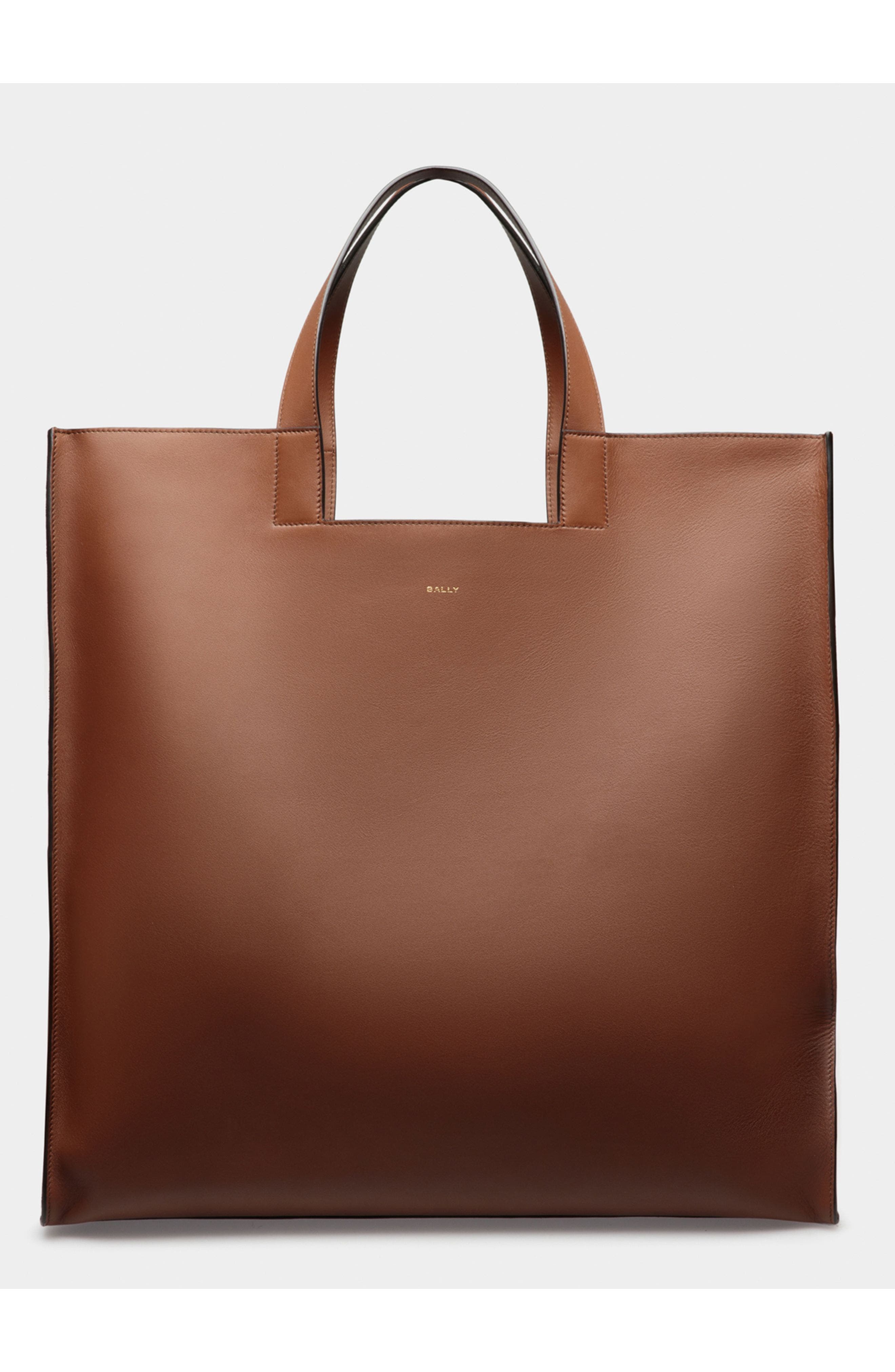 Bally Easy Bally Tote In Leather, Main, color, Brown