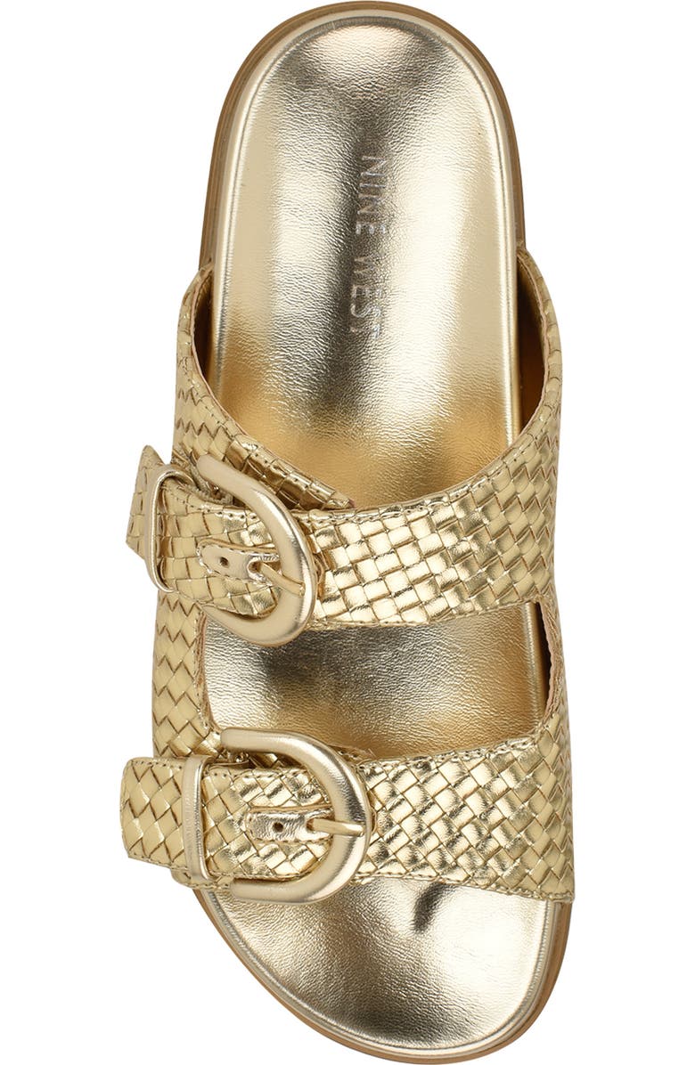 Nine West Tindy Two-Strap Lug Sole Sandal, Alternate, color, Gold