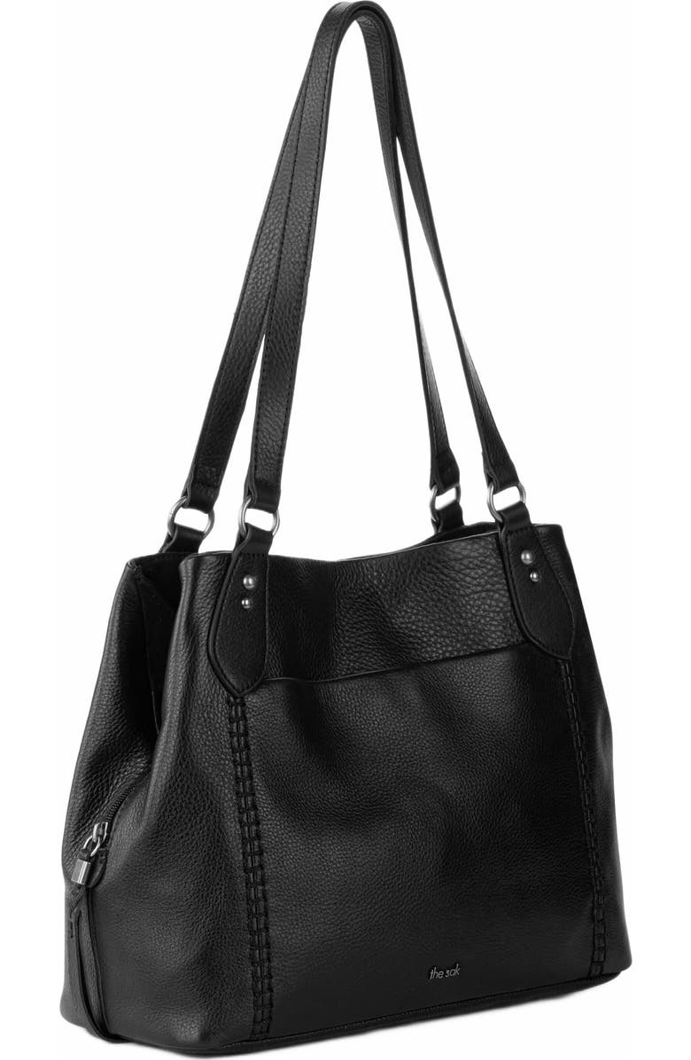 The Sak Melrose Leather Satchel, Alternate, color, Black