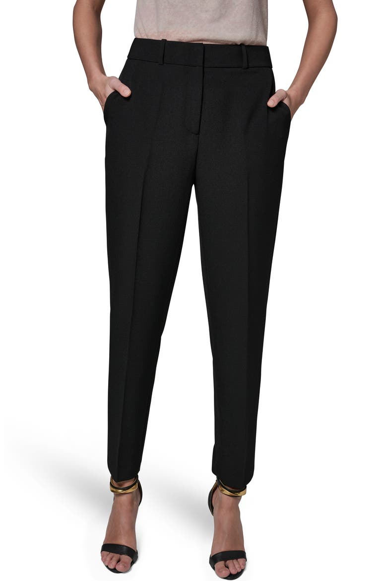 Flat Front Slim Fit Pants, Main, color, BLACK