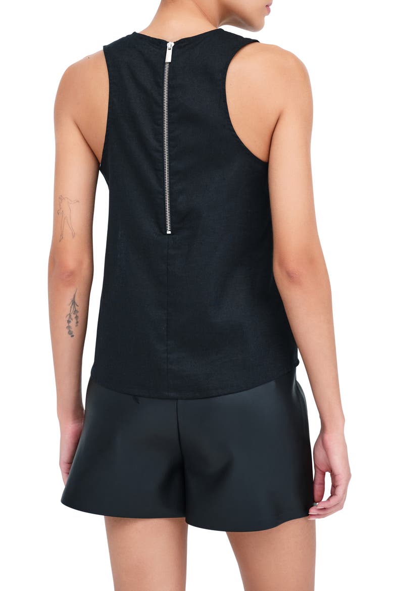 Mckinley Sleeveless Linen & Cotton Top, Alternate, color, BLACK