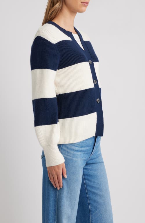 525 Lottie Rugby Stripe Cardigan In Blue