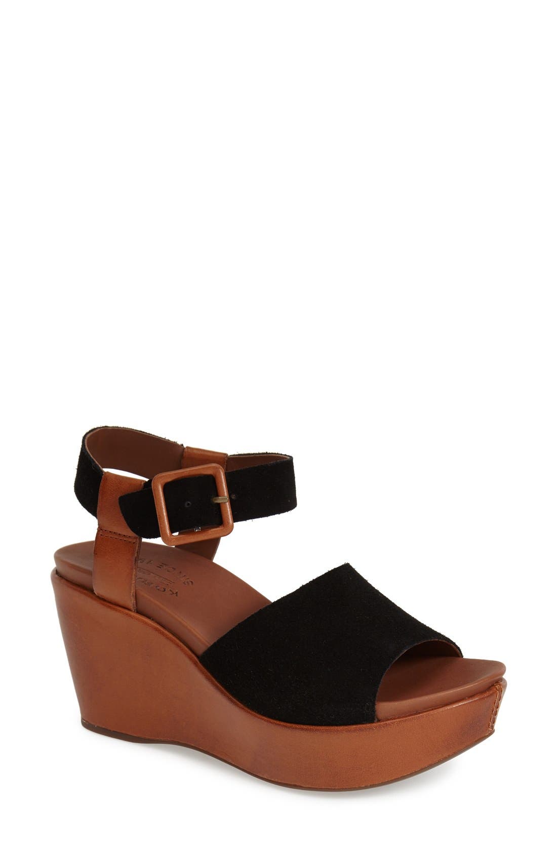 'Keirn' Platform Wedge Sandal, Main, color, BLACK