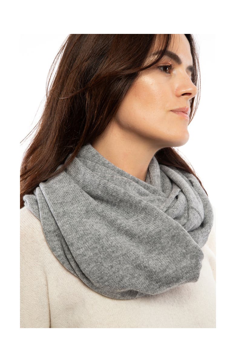 Monticelli Cashmere Maxi Pure Cashmere Infinity Scarf, Alternate, color, Black