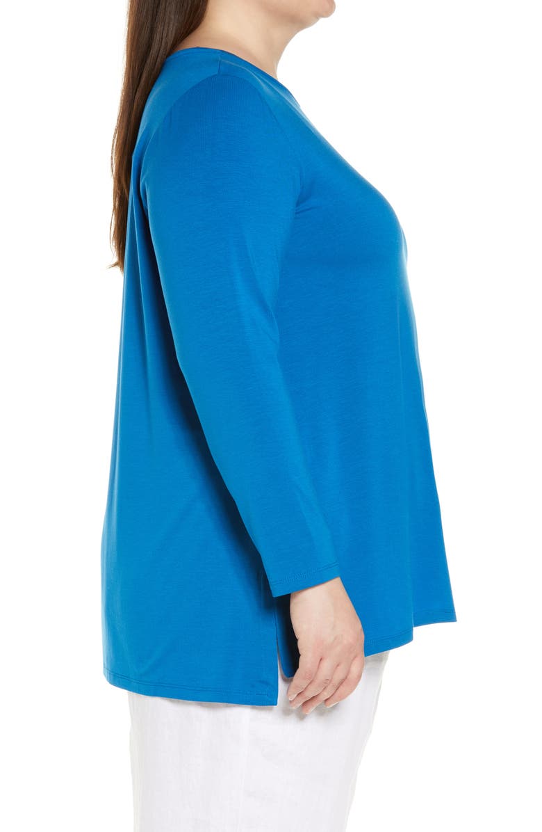 Eileen Fisher Long Sleeve Boatneck Jersey Top, Alternate, color,