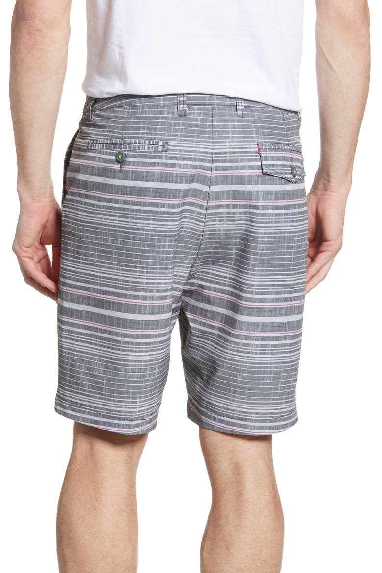 Cayman Sarzana Stripe Hybrid Board Shorts, Alternate, color, BLACK