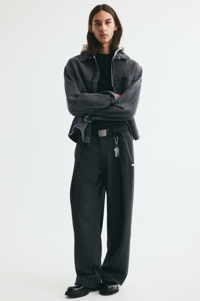 Hooded Overshirt, Alternate, color, Dark denim gray