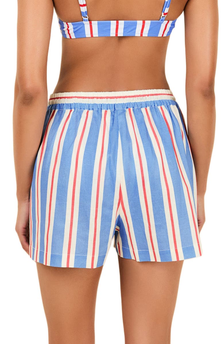 Solid & Striped Charlie Stripe Linen Blend Shorts, Alternate, color, Americana Stripe
