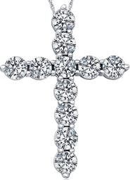 Bliss Diamond 3 Ct Diamond Cross Pendant 14k Gold Necklace Lab Grown