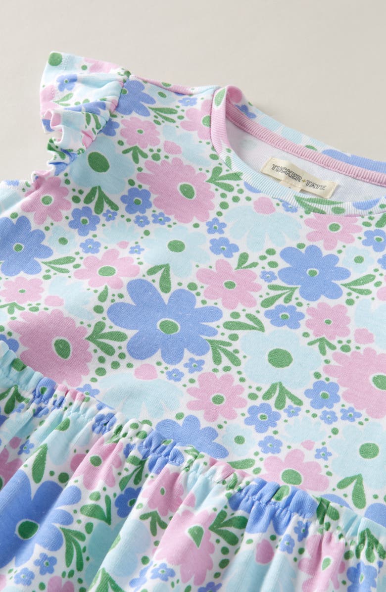 Tucker + Tate Kids' Print Cotton Dress, Alternate, color, White- Blue Meadow Floral