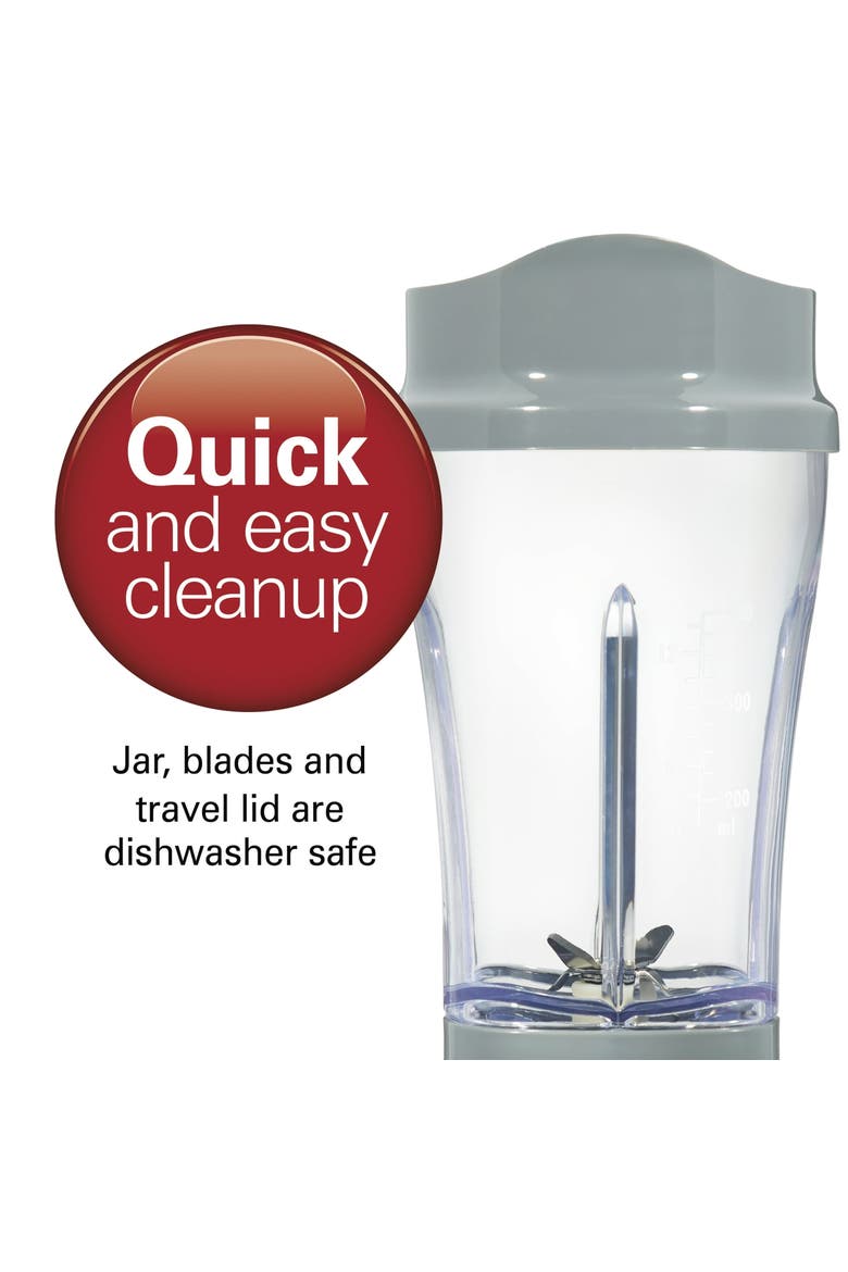 14 Oz One Touch Personal Blender With Travel Lid, Alternate, color, Grey