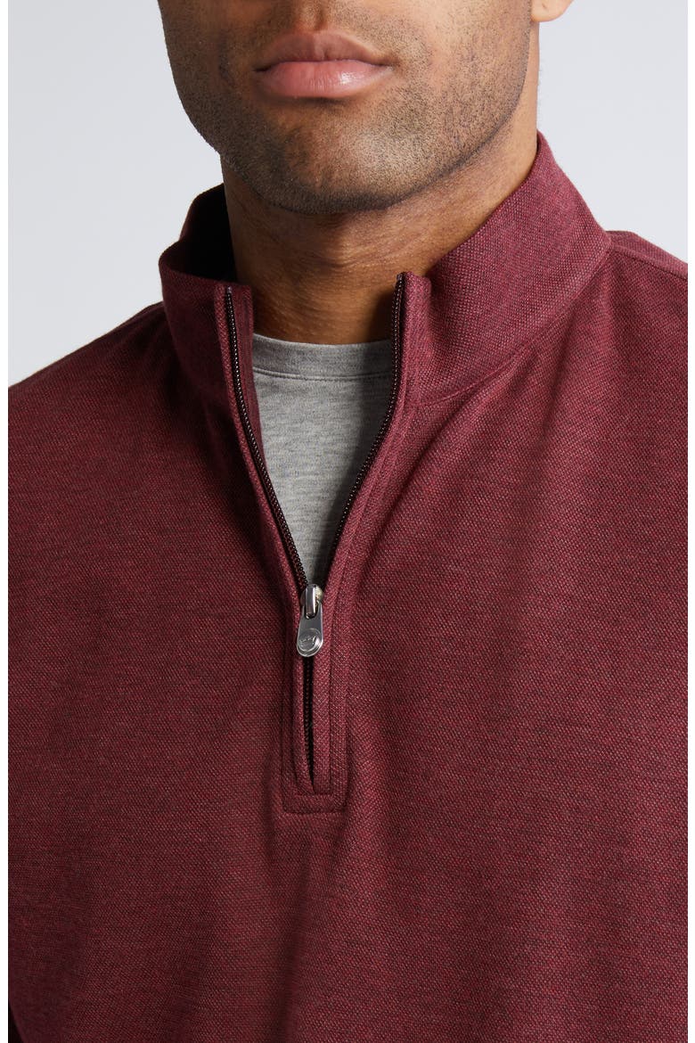 Crown Comfort Piqué Quarter Zip Pullover, Alternate, color, CURRANT