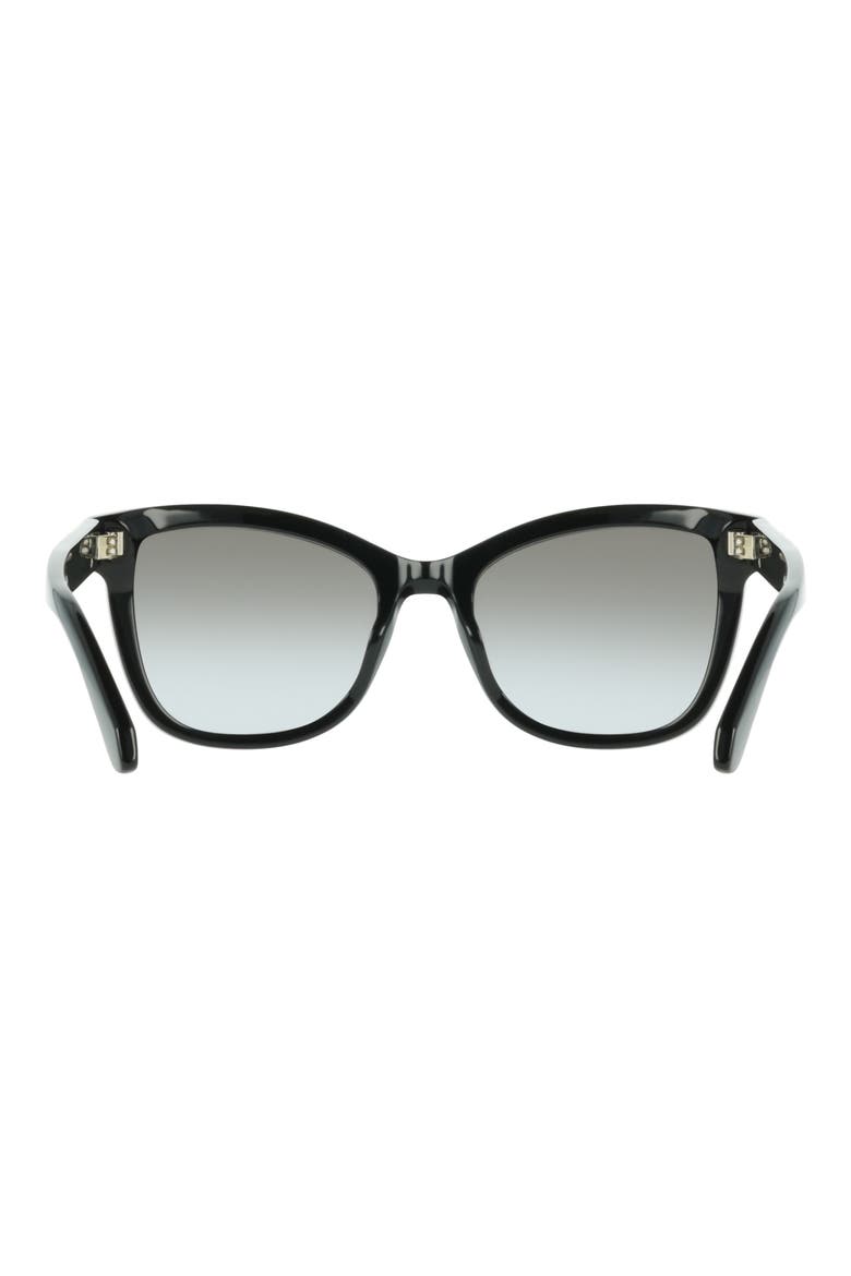 54mm Rectangle Sunglasses, Alternate, color, BLACK