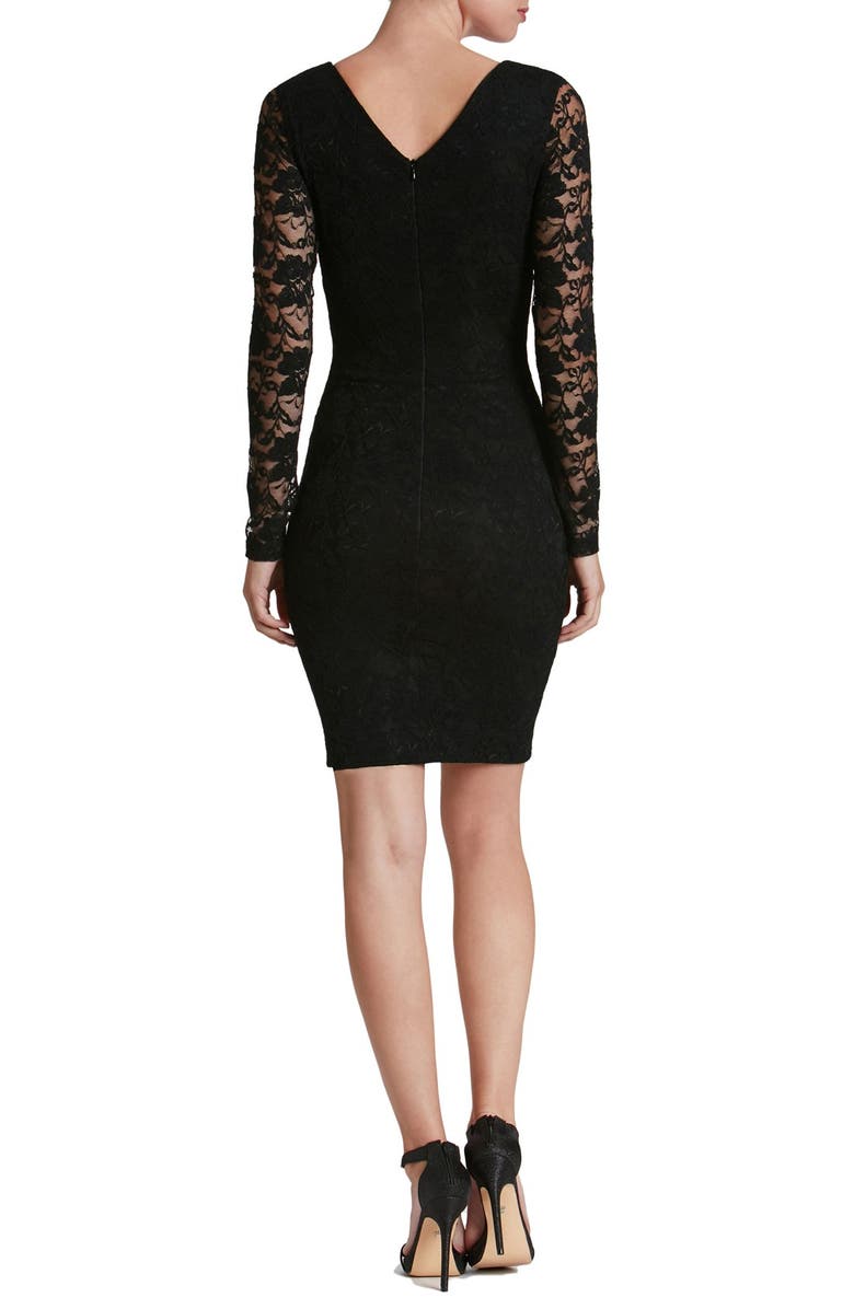 Dress the Population 'Erica' Plunge Neck Lace Body-Con Dress, Alternate, color, 