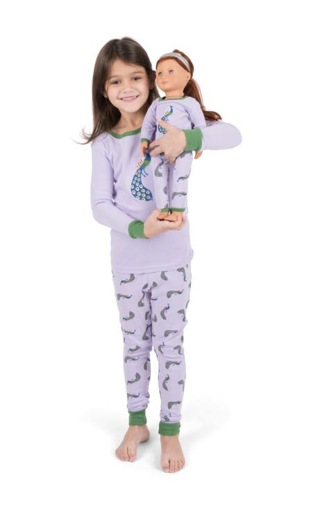 Girls Matching Doll Printed Cotton Pajamas, Fantasy & Character Prints (Toddler, Little Kid & Big Kid)