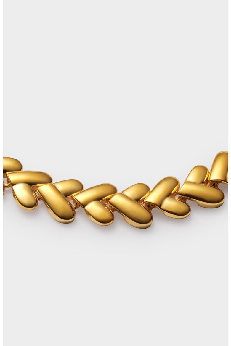 Heart Link Bracelet, Alternate, color, Gold