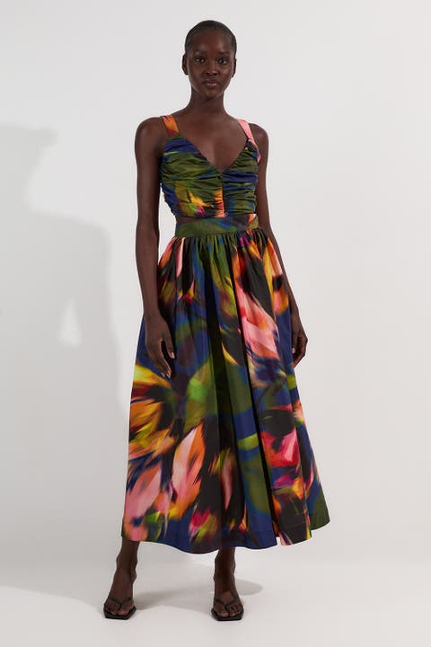 Woven Taffeta Maxi Dress