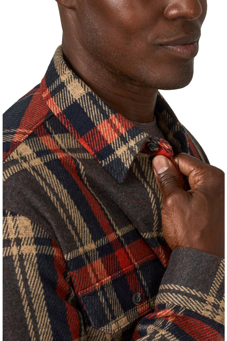 Generation Plaid Double Knit Button-Up Shirt, Alternate, color, DENIM