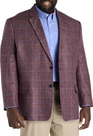 Oak Hill Premium by DXL Big & Tall Windowpane Sport Coat