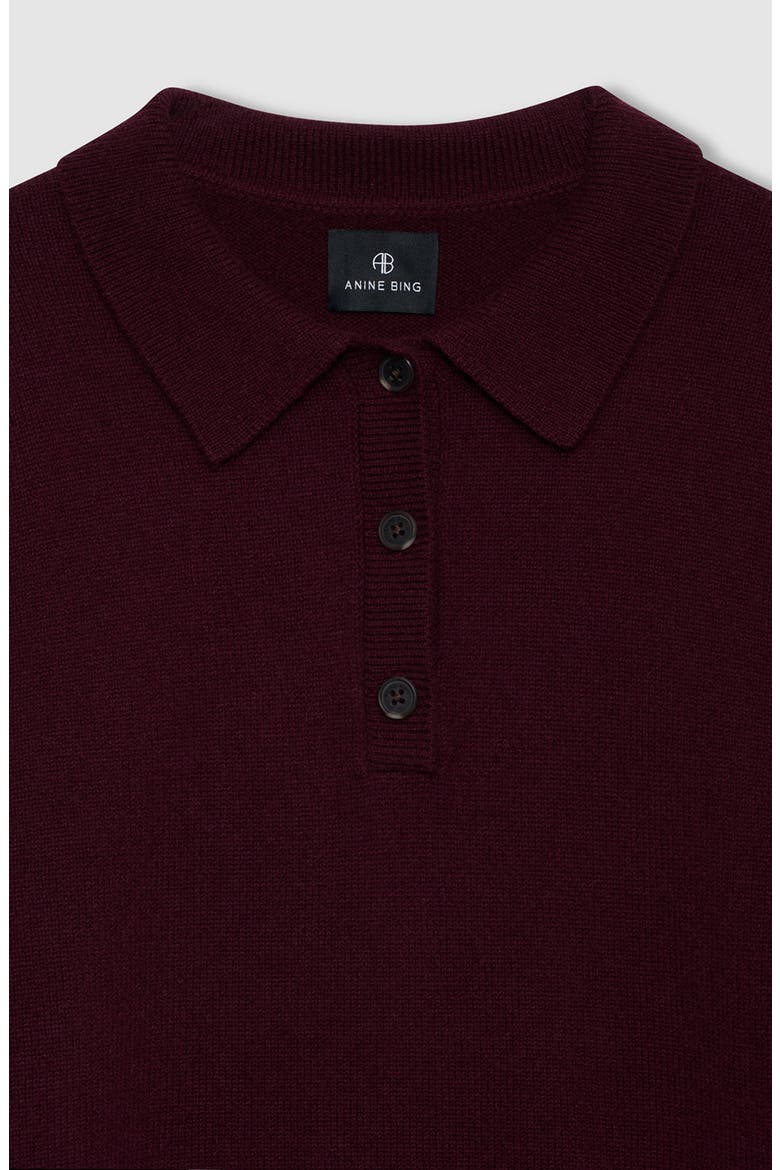 Lee Cashmere Polo Sweater, Alternate, color, Fig
