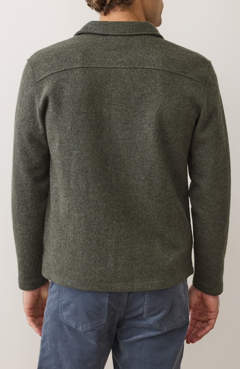 Marine Layer Boiled Wool Button-Up Shirt Jacket, Alternate, color, Olive