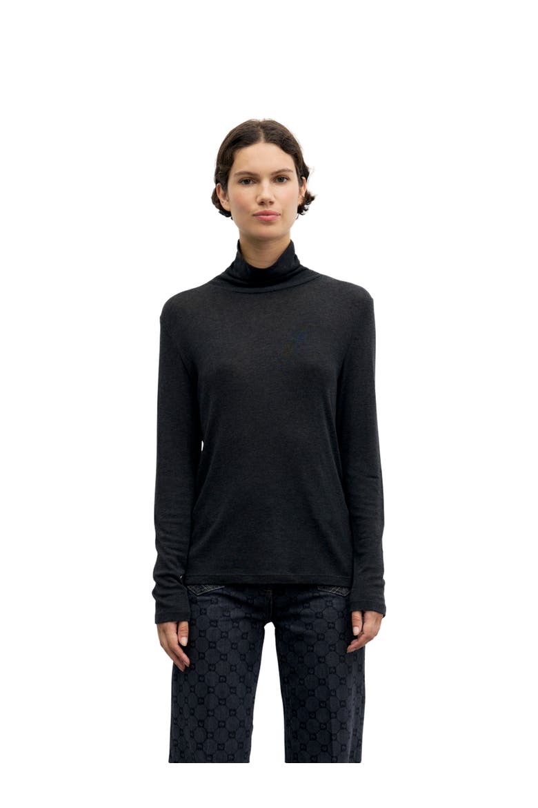 Reine Roll Neck Merino Wool Sweater, Main, color, Charcoal