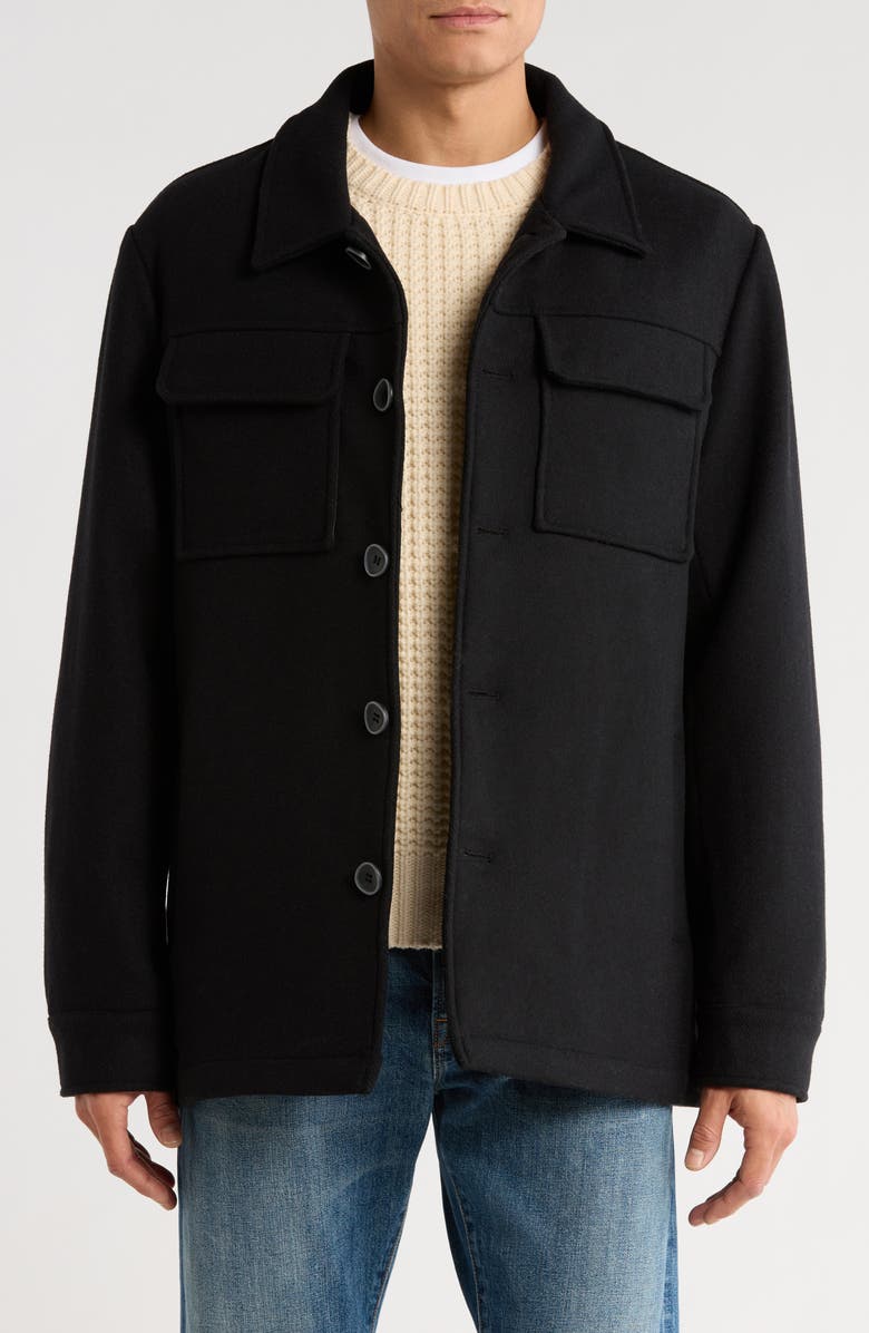 Robert Graham Shirt Jacket, Main, color, Black