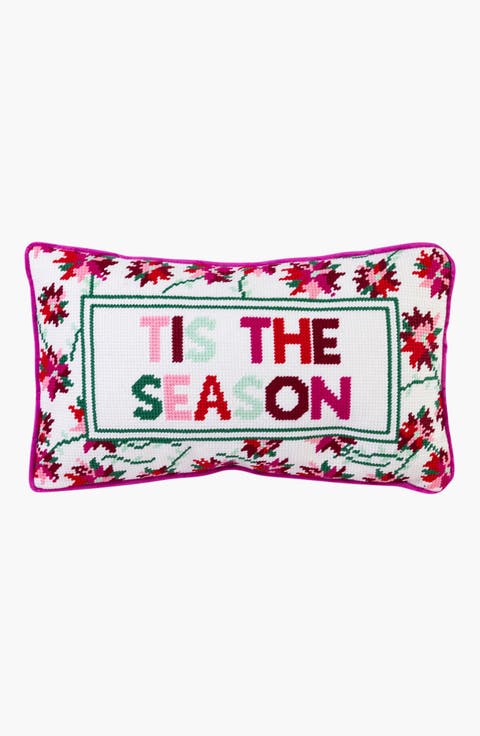 Tis The Season Needlepoint Pillow