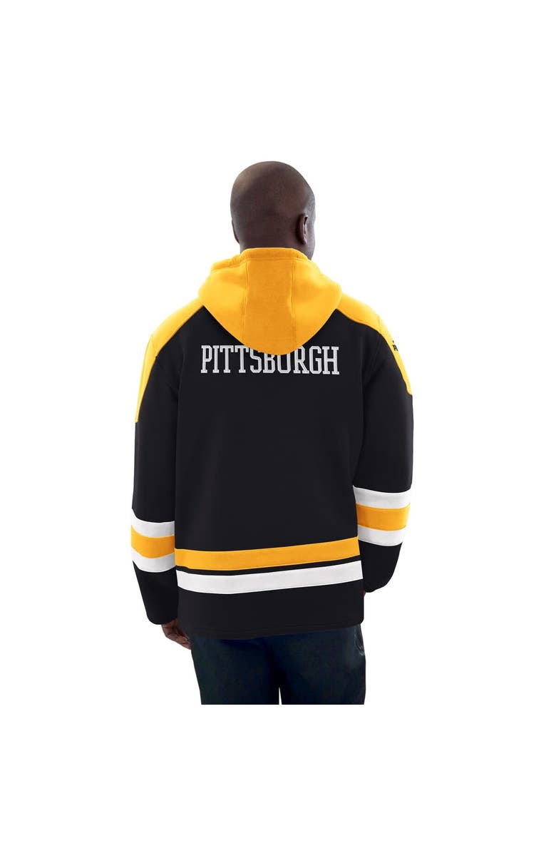 STARTER Men's Starter Black/Gold Pittsburgh Penguins Hockey Pullover Hoodie, Alternate, color, Black