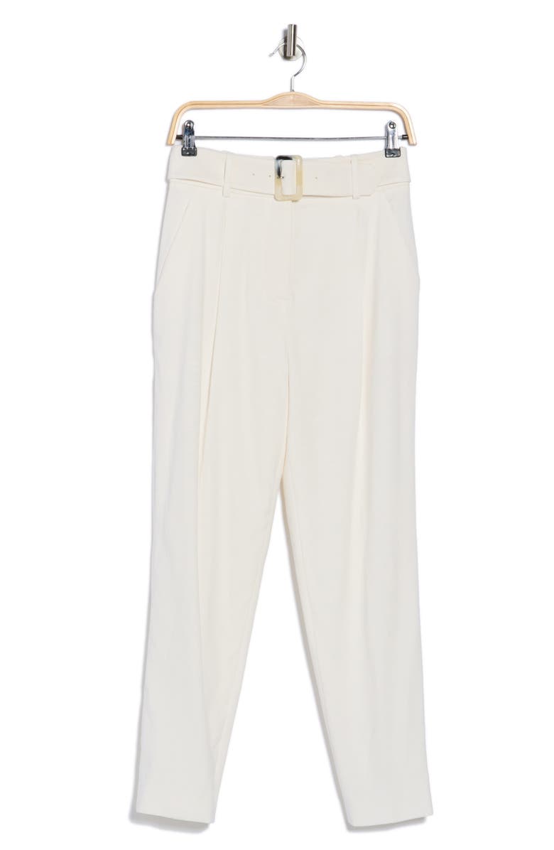 Veronica Beard Sofia Belted Linen Blend Tapered Ankle Pants, Alternate, color,