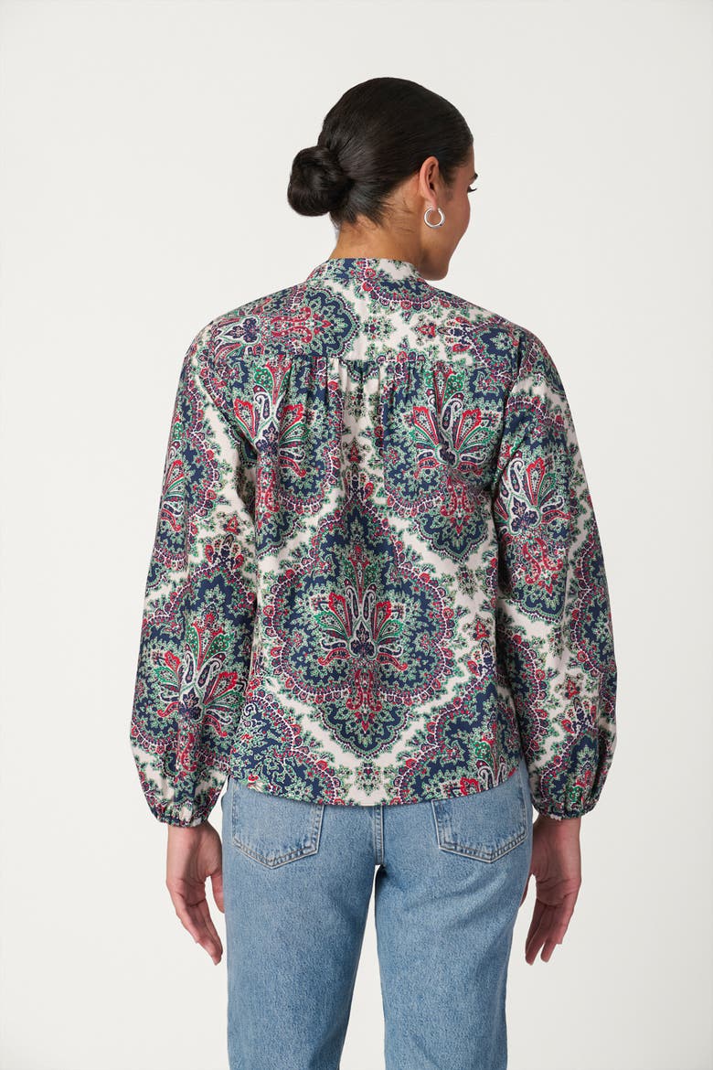 Harbor Tile Print Cameron Top, Alternate, color, Navy/Cherry