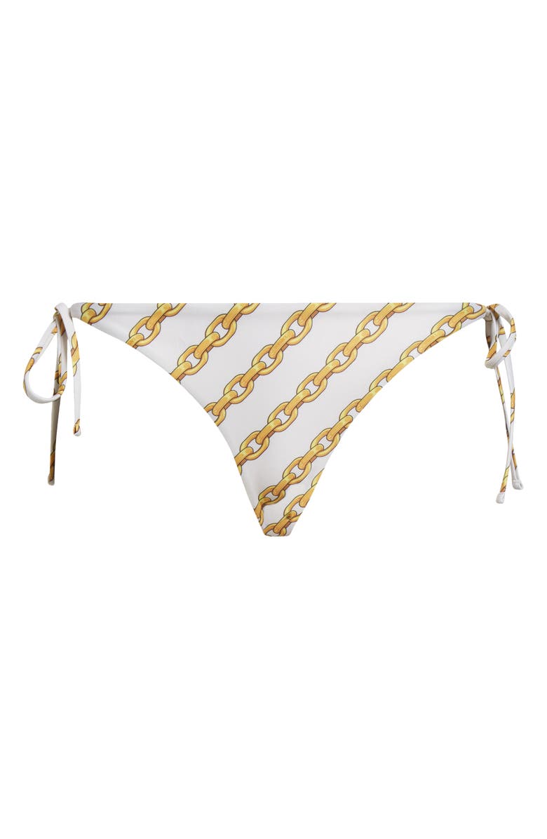 Versace Treasure Print Side Tie Bikini Bottoms, Alternate, color, 