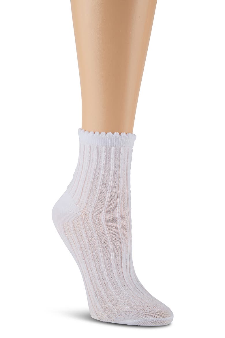 6-Pack Ruffle Scallop Anklet Socks, Alternate, color, SOFT PEACH/ WHITE/ OATMEAL